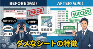 メンバーのタスク管理不能になるシートの特徴